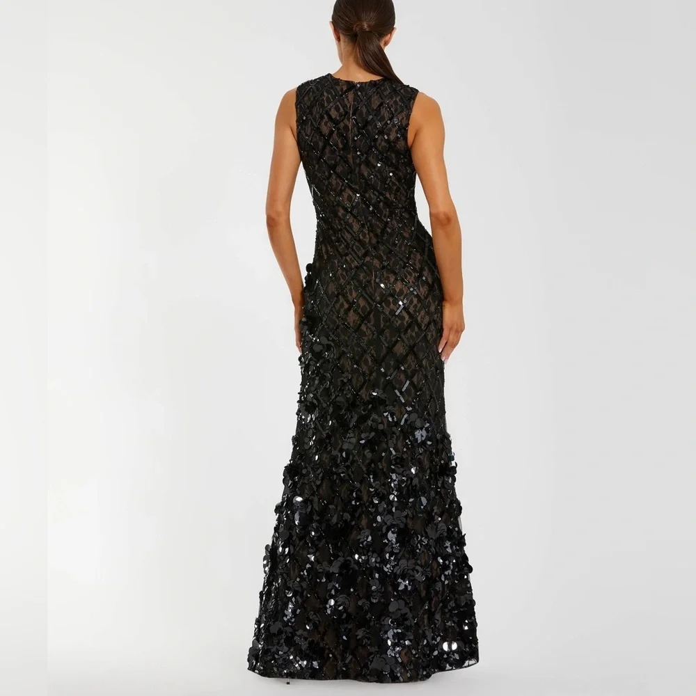 Mac Duggal Size 6 Black 94277 Embellished Sleeveless Mermaid Formal Gown Dress - Picture 3 of 16